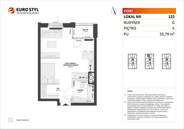 rzut mieszkanie na sprzedaż 34m2 mieszkanie Gdańsk, Śródmieście, ks. Jerzego Popiełuszki/Rybaki Górne