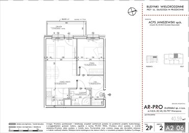 rzut mieszkanie na sprzedaż 41m2 mieszkanie Pruszków, Baki, Długosza 42