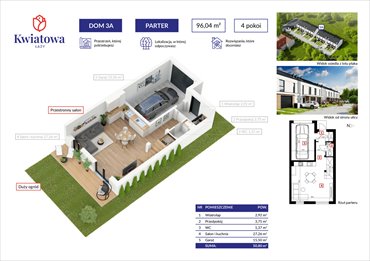 rzut dom na sprzedaż 96m2 dom Łazy, Kwiatowa