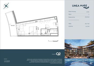 rzut mieszkanie na sprzedaż 30m2 mieszkanie Pobierowo, Karola Borka 6