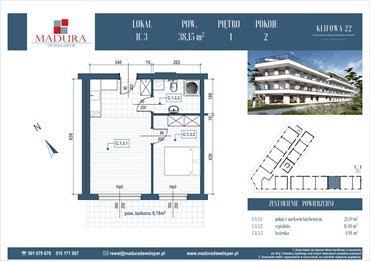 rzut mieszkanie na sprzedaż 38m2 mieszkanie Rewal, Ul. Klifowa 22