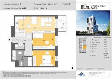 rzut mieszkanie na sprzedaż 65m2 mieszkanie Rzeszów, Przybyszówka, Dworzysko