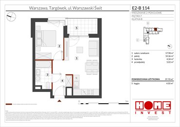 rzut mieszkanie na sprzedaż 38m2 mieszkanie Warszawa, Targówek, ul. Warszawski Świt