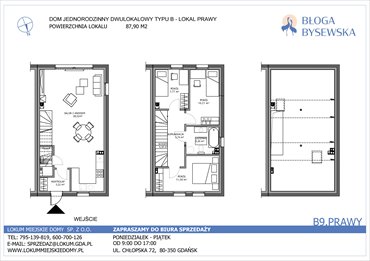 rzut dom na sprzedaż 87m2 dom Gdańsk, Kokoszki, Geologów