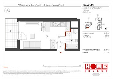 rzut mieszkanie na sprzedaż 26m2 mieszkanie Warszawa, Targówek, ul. Warszawski Świt 12