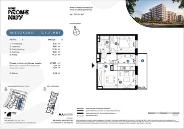 rzut mieszkanie na sprzedaż 48m2 mieszkanie Wrocław, Kleczków, ul. Czochralskiego/ Miłosza
