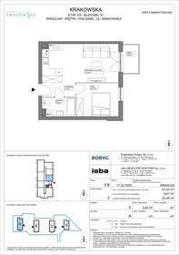 rzut mieszkanie na sprzedaż 41m2 mieszkanie Wrocław, Krzyki, Krakowska 112