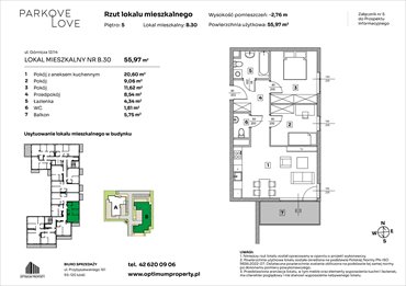 rzut mieszkanie na sprzedaż 56m2 mieszkanie Łódź, Bałuty-Doły, ul. Górnicza 12/14
