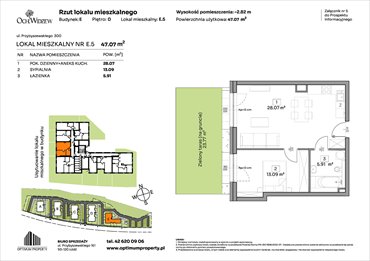 rzut mieszkanie na sprzedaż 47m2 mieszkanie Łódź, Widzew, Przybyszewskiego 292-300