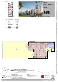 rzut mieszkanie na sprzedaż 37m2 mieszkanie Poznań, Komandoria, Świętego Michała 36