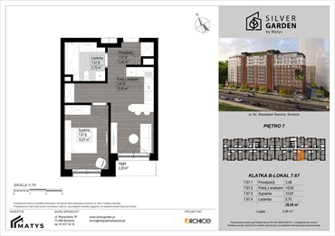 rzut mieszkanie na sprzedaż 38m2 mieszkanie Szczecin, Centrum, al. Wyzwolenia 70 / ul. Staszica 21
