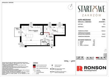 rzut mieszkanie na sprzedaż 52m2 mieszkanie Wrocław, Psie Pole, Zatorska, róg Sobieskiego
