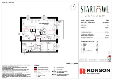 rzut mieszkanie na sprzedaż 73m2 mieszkanie Wrocław, Psie Pole, Zatorska, róg Sobieskiego