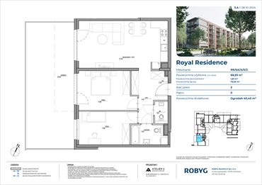 rzut mieszkanie na sprzedaż 69m2 mieszkanie Warszawa, Wilanów, Sarmacka