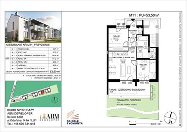 rzut mieszkanie na sprzedaż 54m2 mieszkanie Łódź, Zygmunta 140