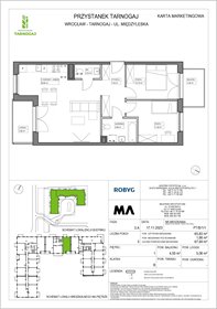 rzut mieszkanie na sprzedaż 66m2 mieszkanie Wrocław, Krzyki, Miedzyleska
