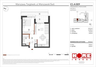rzut mieszkanie na sprzedaż 40m2 mieszkanie Warszawa, Targówek, ul. Warszawski Świt