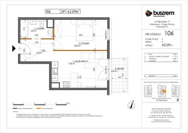 rzut mieszkanie na sprzedaż 42m2 mieszkanie Warszawa, Praga Północ, Kijowska 17