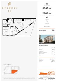 rzut mieszkanie na sprzedaż 58m2 mieszkanie Katowice, Bytkowska
