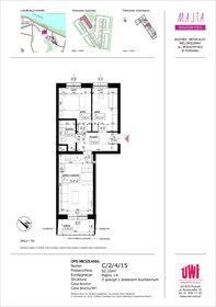 rzut mieszkanie na sprzedaż 52m2 mieszkanie Poznań, Rataje, ul. Klemensa Mikuły 1 i 3
