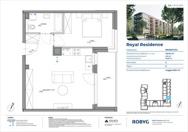 rzut mieszkanie na sprzedaż 45m2 mieszkanie Warszawa, Wilanów, Sarmacka