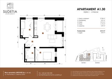 rzut mieszkanie na sprzedaż 60m2 mieszkanie Jelenia Góra, POZNAŃSKA 4