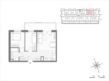 rzut mieszkanie na sprzedaż 49m2 mieszkanie Kraków, Mistrzejowice, os.Piastów 75