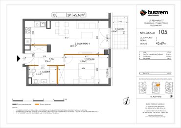 rzut mieszkanie na sprzedaż 46m2 mieszkanie Warszawa, Praga Północ, Kijowska 17