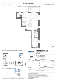 rzut mieszkanie na sprzedaż 67m2 mieszkanie Wrocław, Krzyki, Krakowska 112