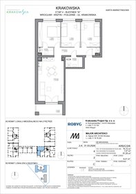 rzut mieszkanie na sprzedaż 80m2 mieszkanie Wrocław, Krzyki, Krakowska 112
