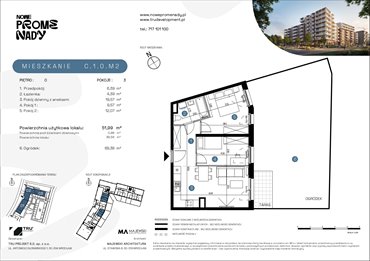 rzut mieszkanie na sprzedaż 52m2 mieszkanie Wrocław, Kleczków, ul. Czochralskiego/ Miłosza