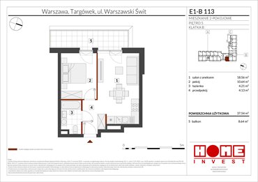 rzut mieszkanie na sprzedaż 38m2 mieszkanie Warszawa, Targówek, ul. Warszawski Świt