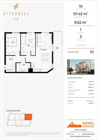 rzut mieszkanie na sprzedaż 57m2 mieszkanie Katowice, Bytkowska