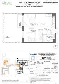 rzut mieszkanie na sprzedaż 38m2 mieszkanie Warszawa, Koprowskiego