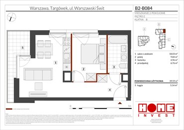 rzut mieszkanie na sprzedaż 40m2 mieszkanie Warszawa, Targówek, ul. Warszawski Świt 12