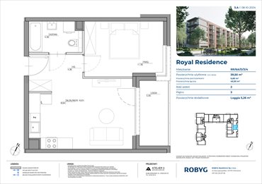 Nowe mieszkanie dwupokojowe Royal Residence Warszawa, Wilanów, Sarmacka 40m2 Foto 1