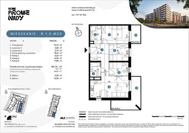 rzut mieszkanie na sprzedaż 65m2 mieszkanie Wrocław, Kleczków, ul. Czochralskiego/ Miłosza