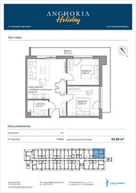 rzut mieszkanie na sprzedaż 53m2 mieszkanie Mechelinki, Wielopole 36-38