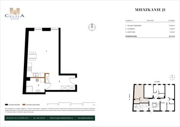 rzut mieszkanie na sprzedaż 42m2 mieszkanie Koło, Jasna 2