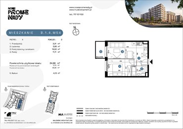 rzut mieszkanie na sprzedaż 35m2 mieszkanie Wrocław, Kleczków, ul. Czochralskiego/ Miłosza