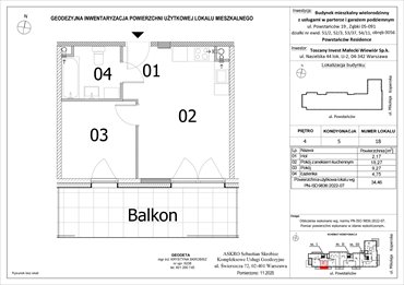 rzut mieszkanie na sprzedaż 34m2 mieszkanie Ząbki, Powstańców 19