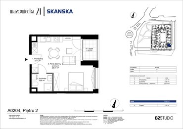 rzut mieszkanie na sprzedaż 33m2 mieszkanie Kraków, Krowodrza, ul. Mazowiecka 21