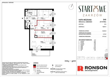 rzut mieszkanie na sprzedaż 67m2 mieszkanie Wrocław, Psie Pole, Zatorska, róg Sobieskiego
