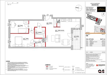 rzut mieszkanie na sprzedaż 65m2 mieszkanie Warszawa, Ursus, ul. Gierdziejewskiego 23