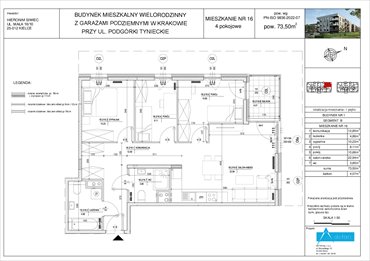 rzut mieszkanie na sprzedaż 74m2 mieszkanie Kraków, Dębniki, Podgórki Tynieckie
