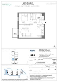 rzut mieszkanie na sprzedaż 43m2 mieszkanie Wrocław, Krzyki, Krakowska 112