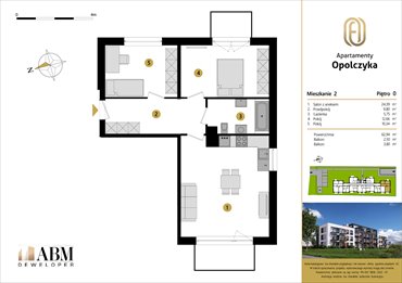 rzut mieszkanie na sprzedaż 63m2 mieszkanie Łódź, Widzew, Opolczyka 16