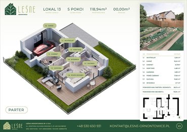 rzut mieszkanie na sprzedaż 119m2 mieszkanie Ornontowice, Myśliwska