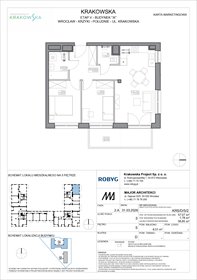 rzut mieszkanie na sprzedaż 57m2 mieszkanie Wrocław, Krzyki, Krakowska 112