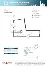 rzut mieszkanie na sprzedaż 49m2 mieszkanie Kraków, Podgórze, Jerozolimska 4
